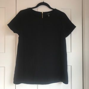 Structured Black Top w Zip Back